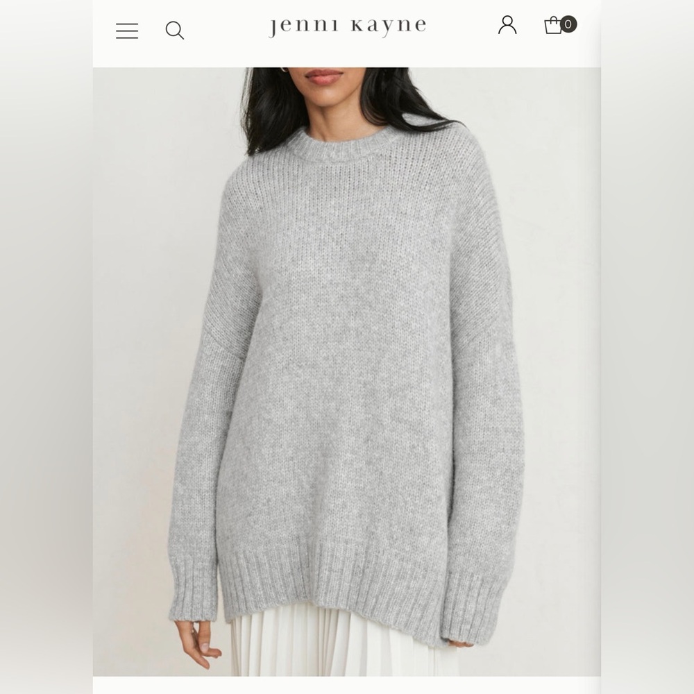 Jenni Kayne Alpaca Cocoon Crewneck Grey